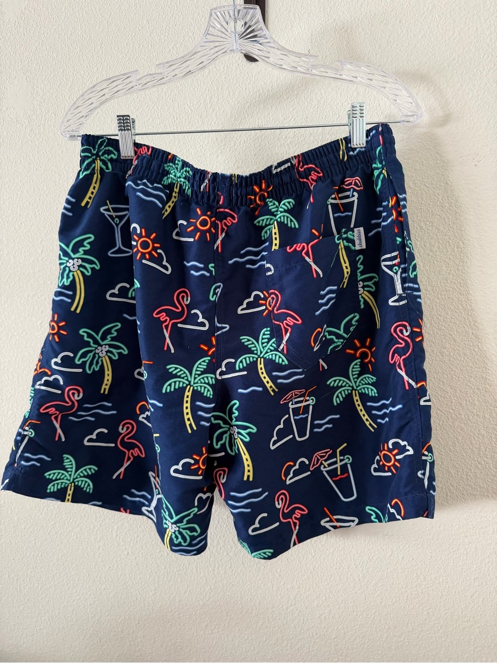 Men's Chubbies Neon Lights Palm Tree Flamingo Swim Trunks - Picture 7 of 8